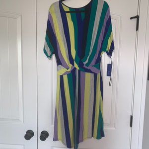 APT 9 Striped Dress with accented waist